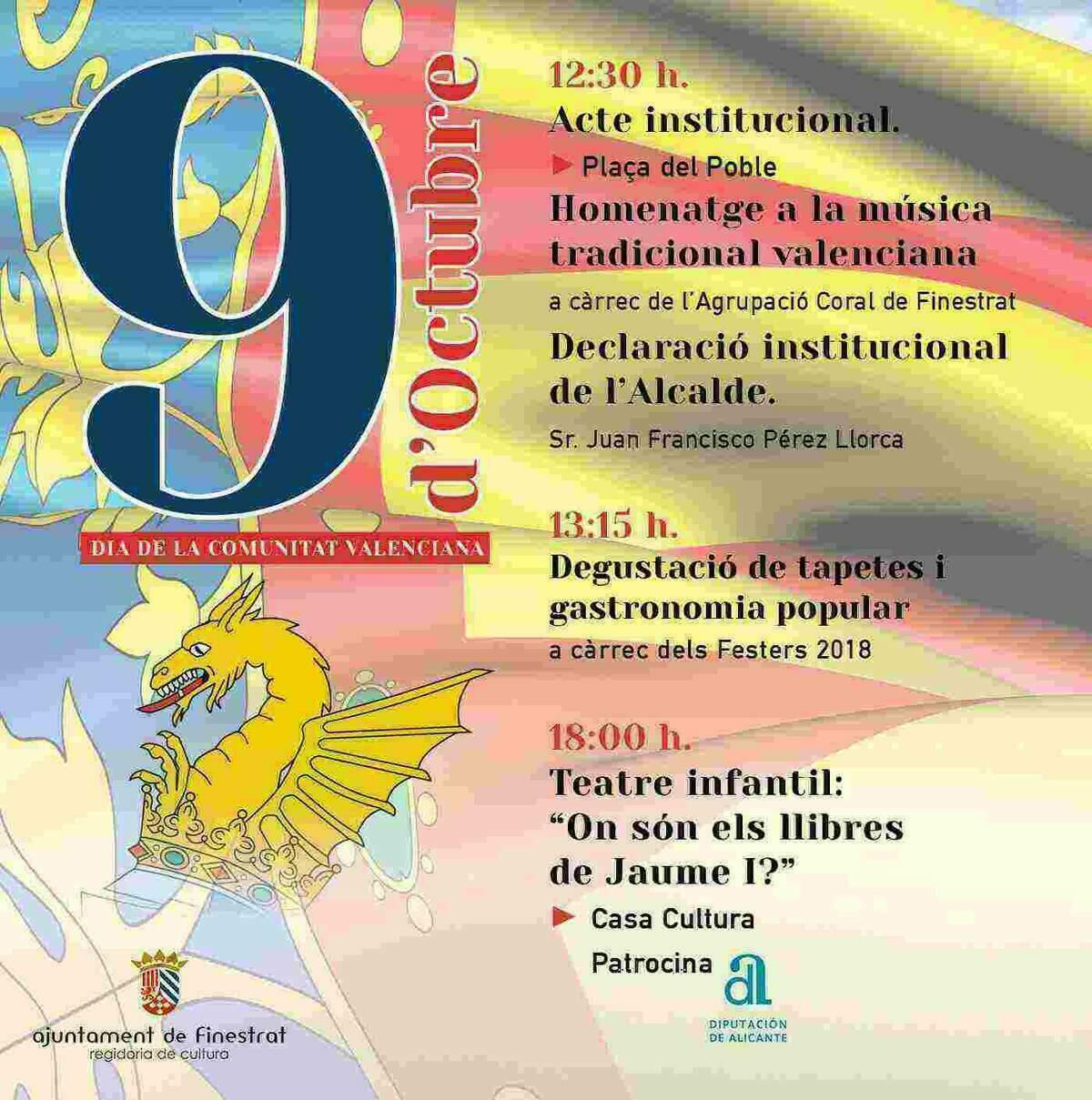 Finestrat conmemora el “Nou D'Octubre” con un homenaje a la música valenciana más tradicional