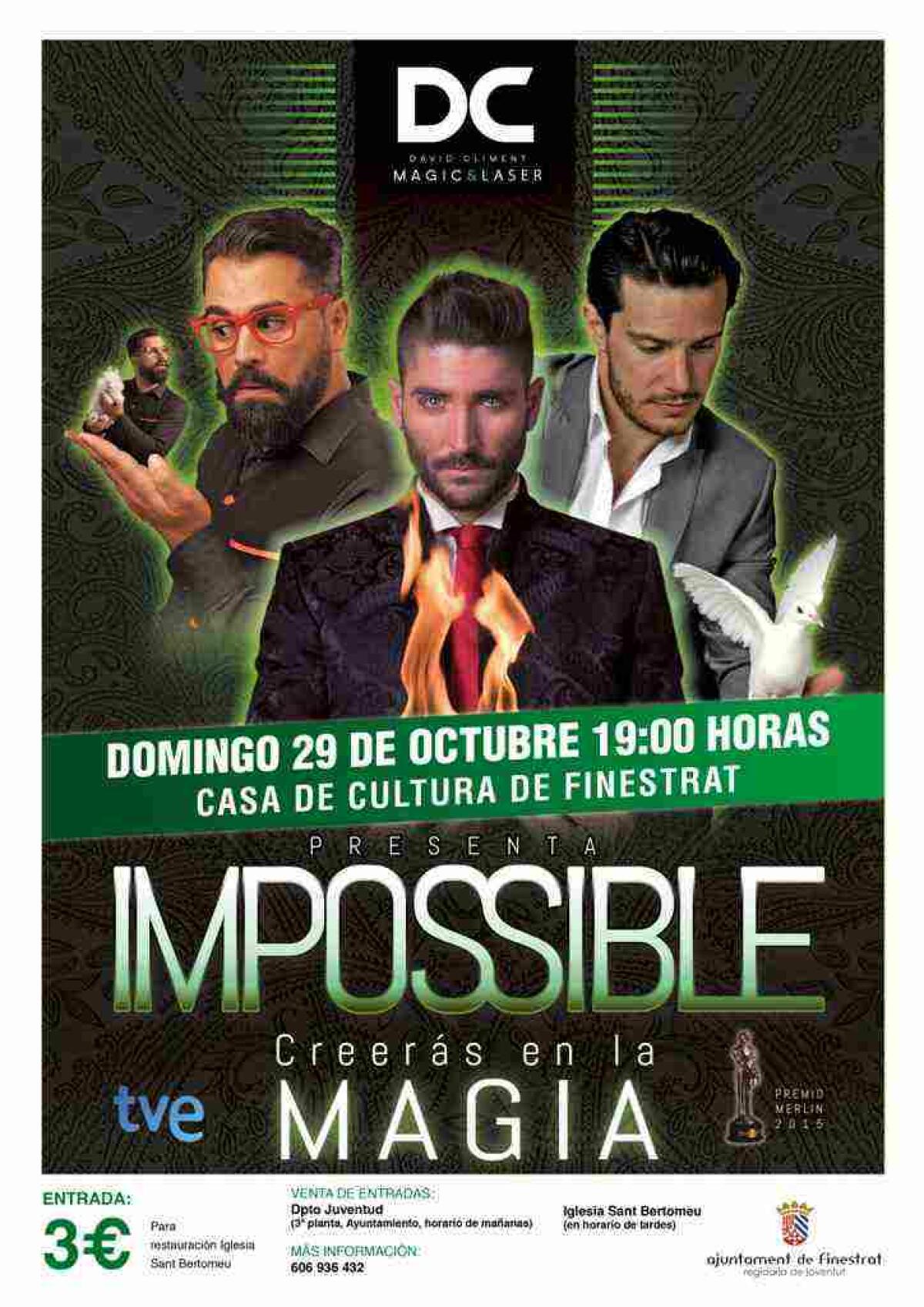 Finestrat acogerá el espectáculo de magia “Impossible” el próximo 29 de octubre