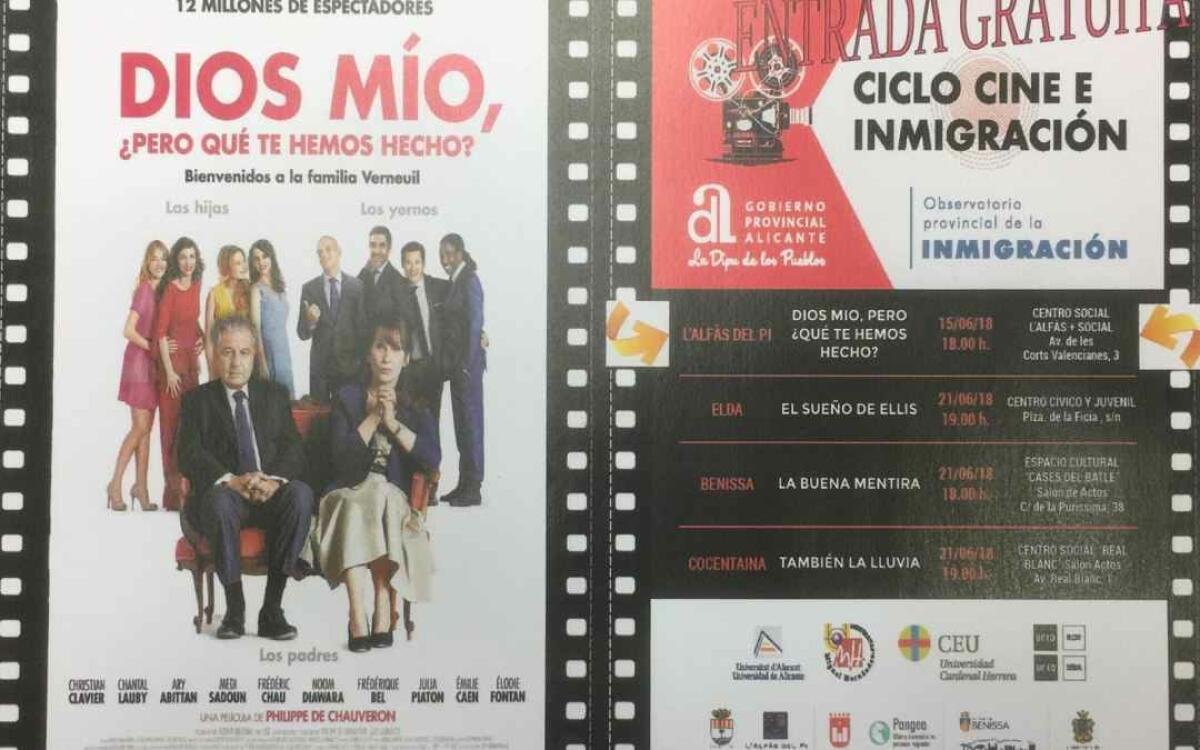 El ciclo ‘Cine e Inmigración’ de la Diputación llega mañana a l’Alfàs
