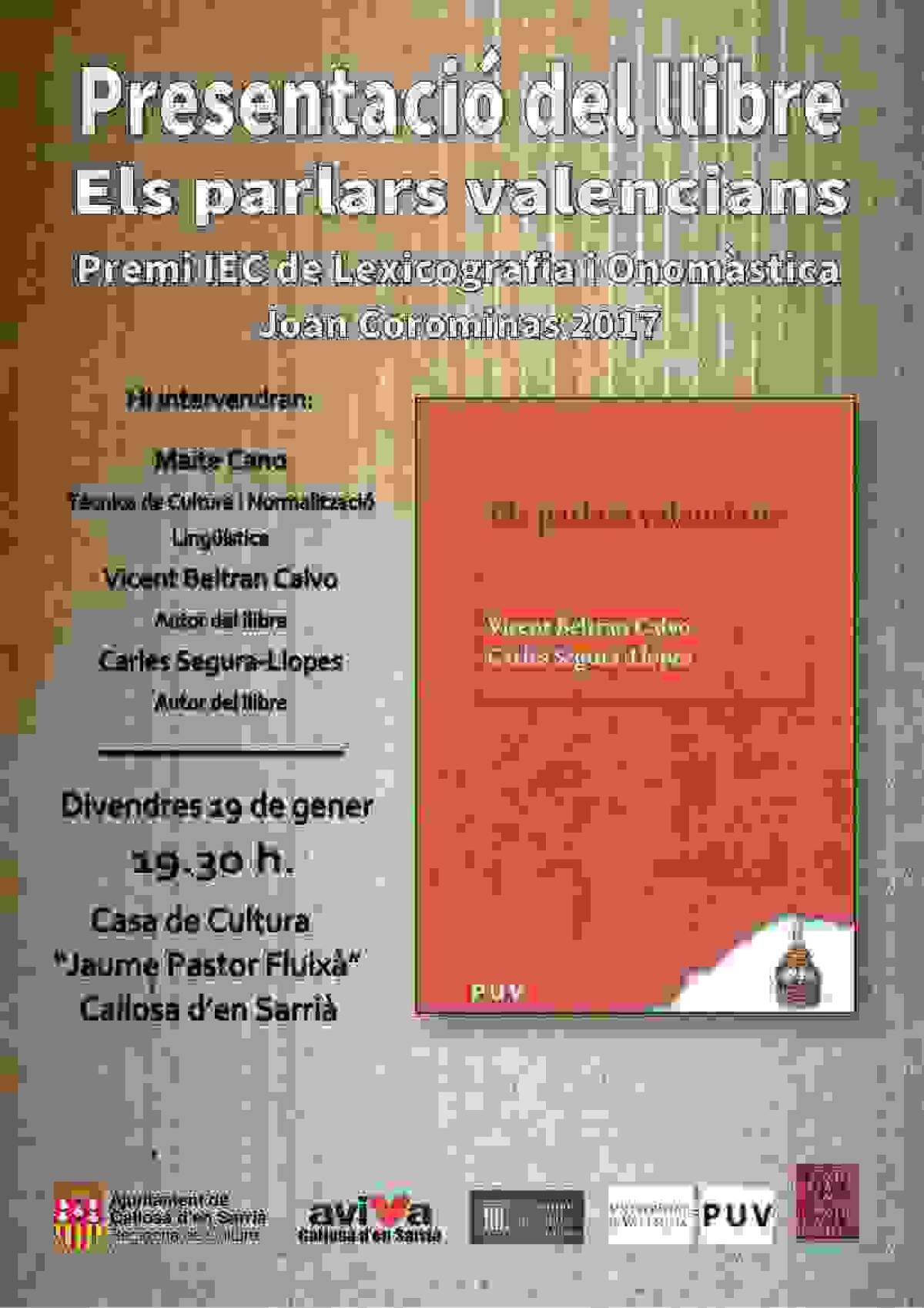 Callosa d’en Sarrià presenta el libro ‘Els parlars valencians’ sobre la diversidad lingüística del valencià