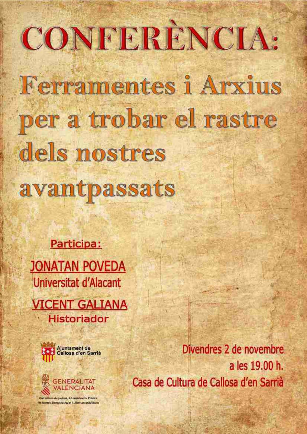 Callosa · Ferran Puchades expone en Callosa la Ley valenciana de Memoria Histórica y afirma que es una de las más completas del Estado