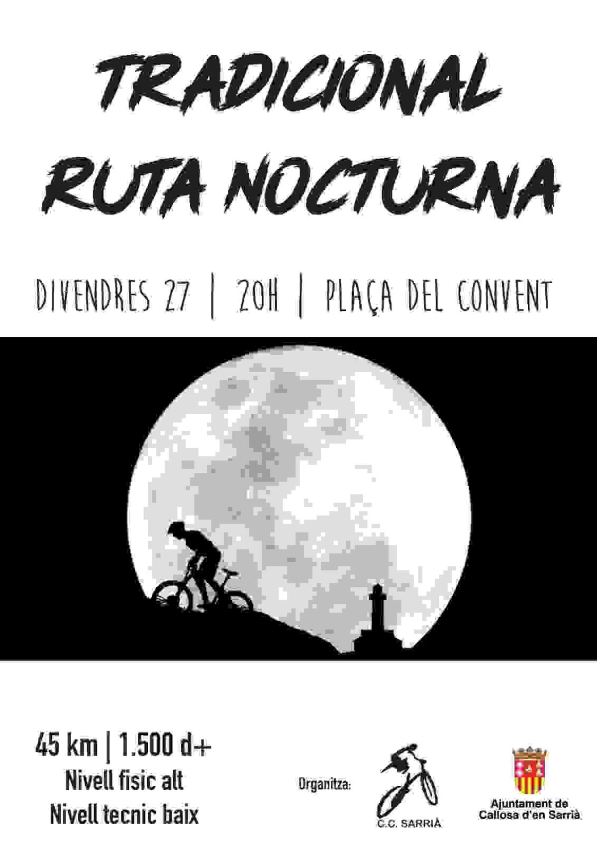 El Club Ciclista Callosa d’en Sarrià organiza la tradicional Ruta Nocturna a la Font dels Teixos y Morro Blau