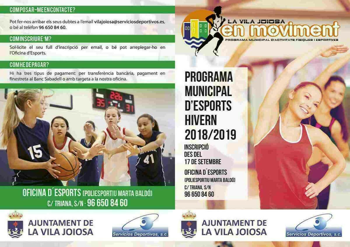 La Vila Joiosa abre el plazo de inscripción para el programa de actividades deportivas de invierno