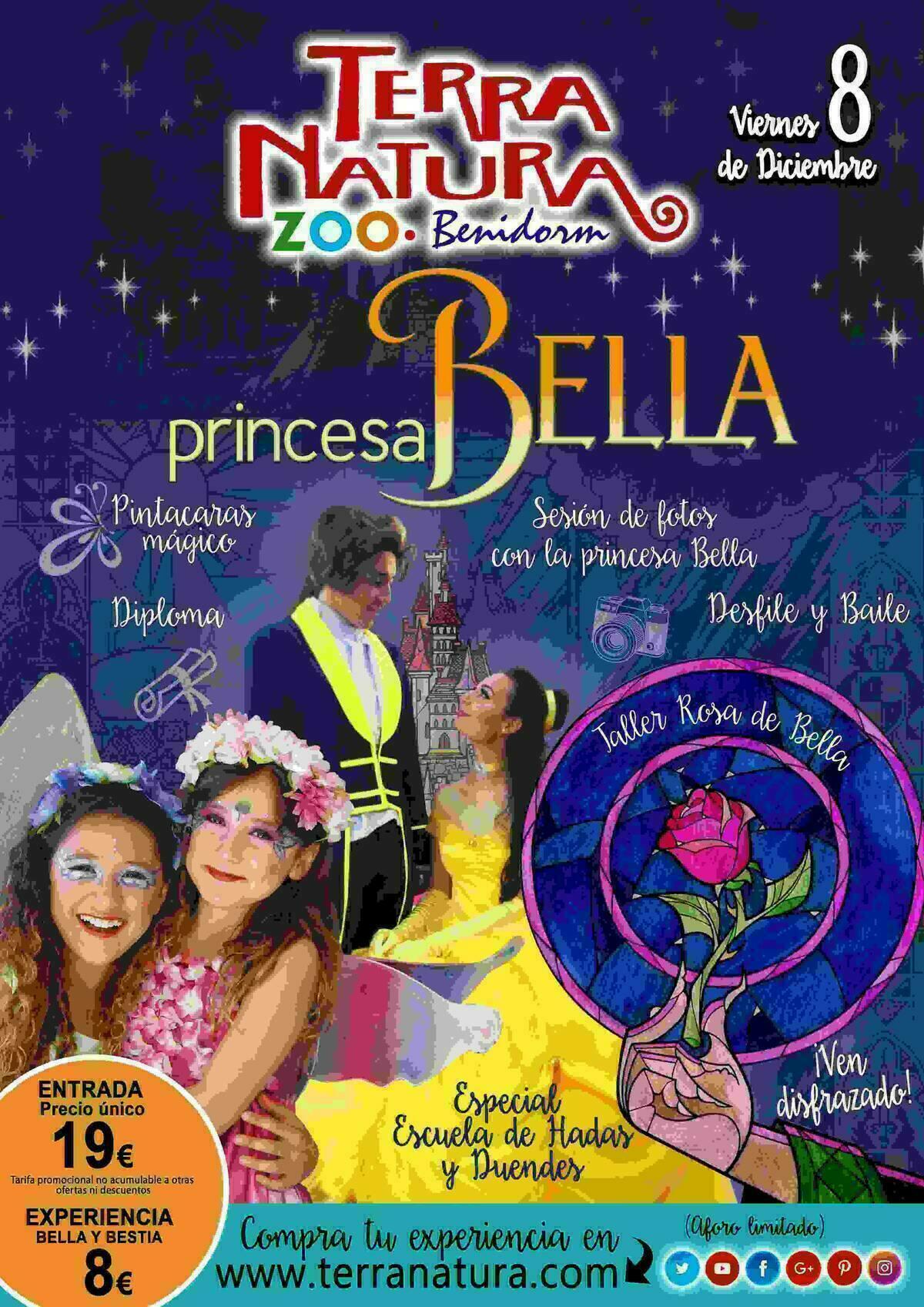 Terra Natura Benidorm recibirá la visita de la princesa Bella y Bestia durante el puente de diciembre