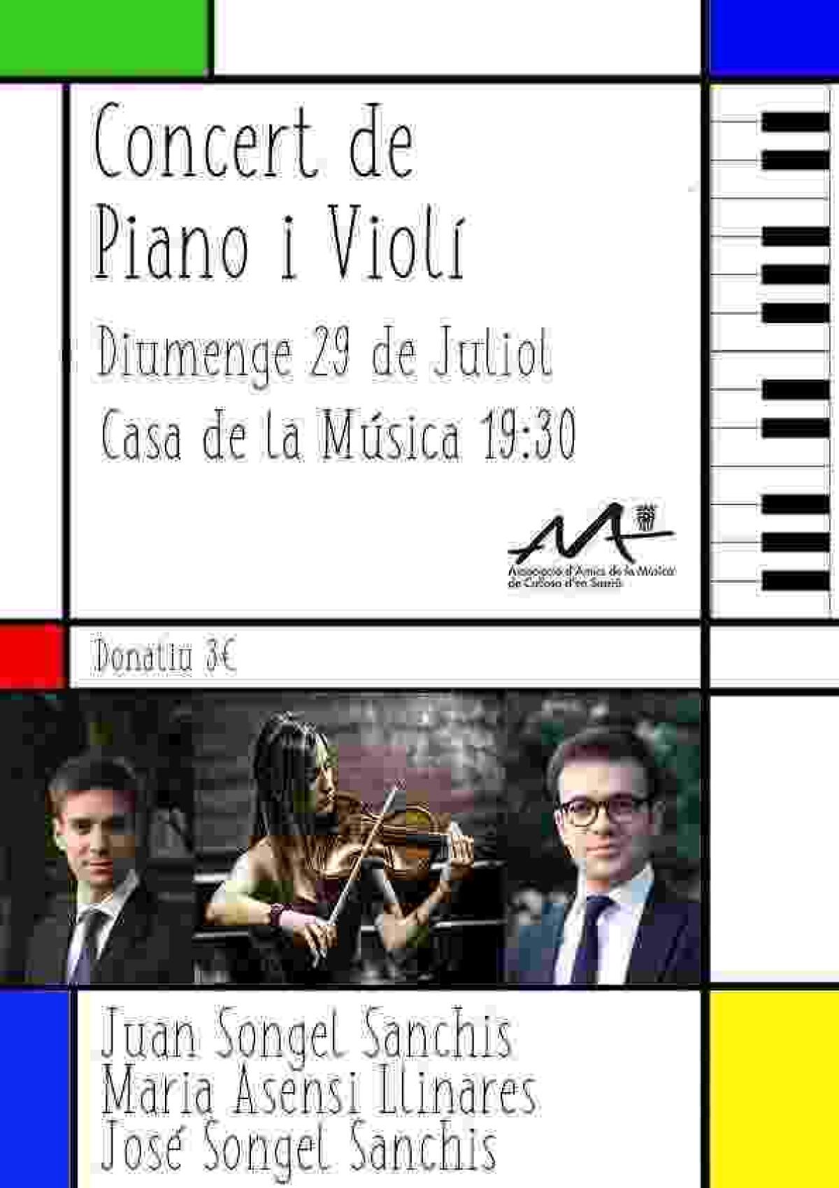  Callosa · La Casa de la Música acoge el próximo domingo un concierto de piano y violín