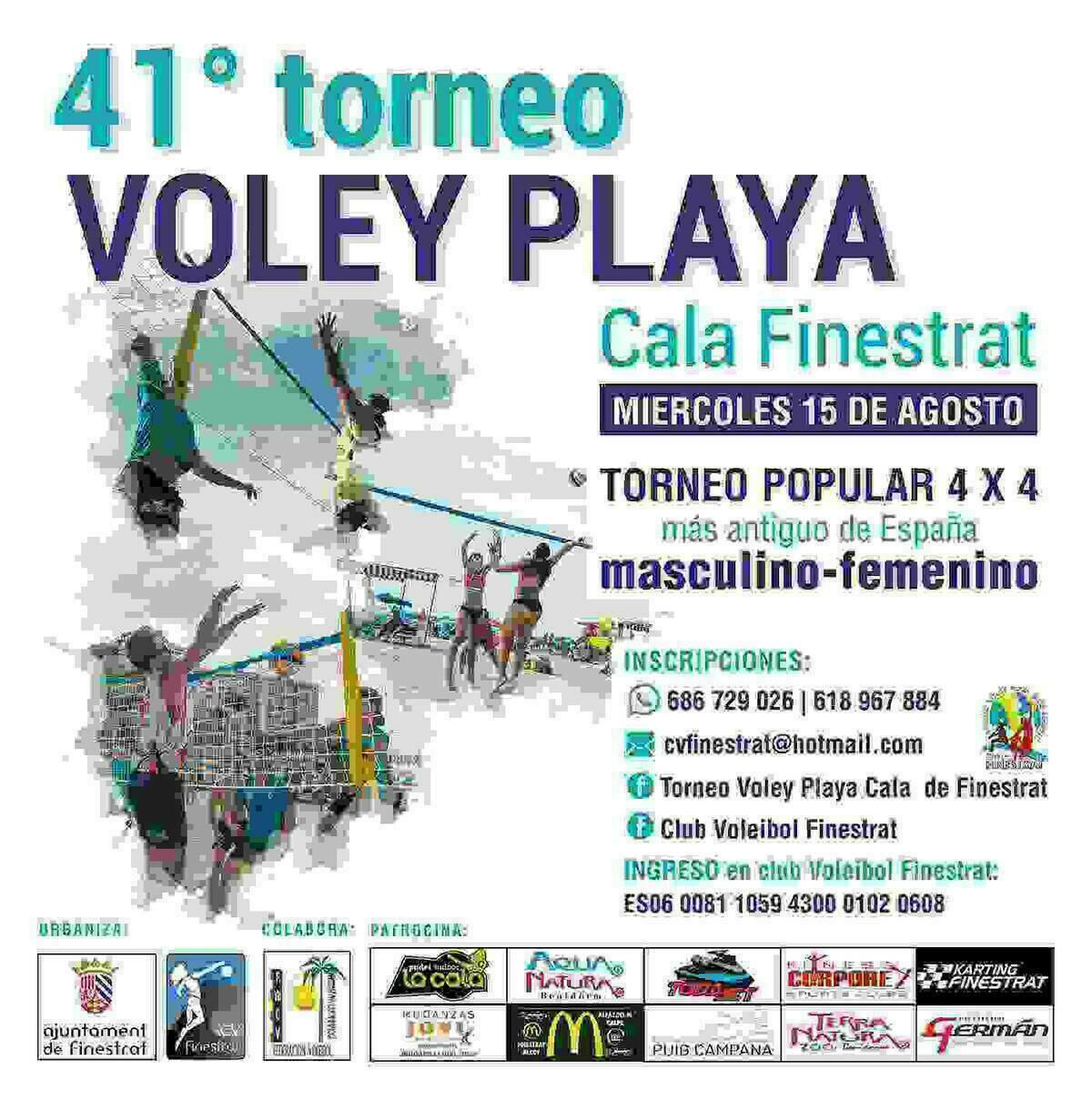Cuenta atrás para el torneo de voley playa más antiguo de España que se celebra cada 15 de agosto en la Cala de Finestrat