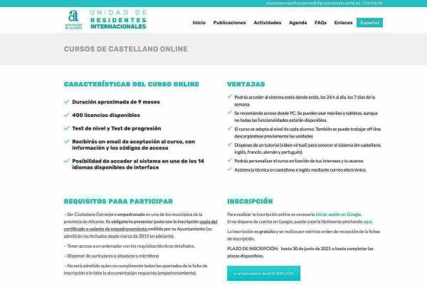 La Diputación pone en marcha una nueva edición del programa gratuito de cursos de castellano online 