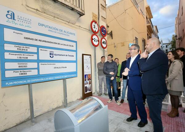 La Diputación concluye las obras de reurbanización de la calle Colón en el casco histórico de Teulada tras una inversión de 988.000 euros 